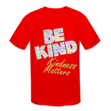 Kids' Athletic T-Shirt - Be Kind, WordCloud - red