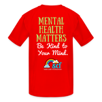 Kids' Athletic T-Shirt - Be Kind, WordCloud - red