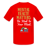 Kids' Athletic T-Shirt - Be Kind, WordCloud - red