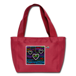 Three Hearts Lunch Bag - red