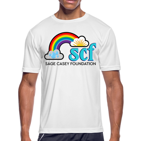 Men’s Moisture Wicking Performance T-Shirt (Classic SCF Logo) - white