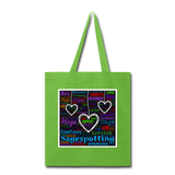 Three Hearts SCF Tote Bag - lime green