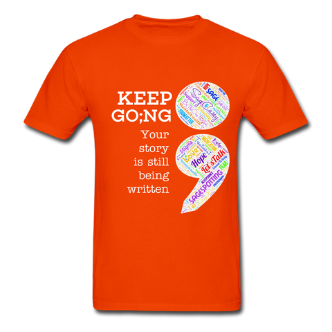 Unisex T-Shirt - Keep Going/WordCloud - orange