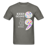 Unisex T-Shirt - Keep Going/WordCloud - charcoal