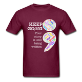 Unisex T-Shirt - Keep Going/WordCloud - burgundy