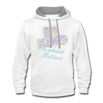 Unisex Adult Contrast Hoodie - Be Kind (WordCloud) - white/gray