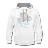 Unisex Adult Contrast Hoodie - Be Kind (WordCloud) - white/gray