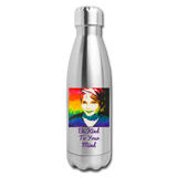 Insulated Water Bottle - Sage Portrait by Tin Crow Art/Classic SCF Logo - silver