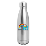 Insulated Water Bottle - Sage Portrait by Tin Crow Art/Classic SCF Logo - silver