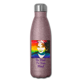 Insulated Water Bottle - Sage Portrait by Tin Crow Art/Classic SCF Logo - pink glitter
