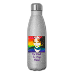 Insulated Water Bottle - Sage Portrait by Tin Crow Art/Classic SCF Logo - silver glitter