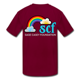 Kids' Athletic T-Shirt - Pocket WordCloud / Classic SCF Back Logo - burgundy
