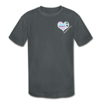 Kids' Athletic T-Shirt - Pocket WordCloud / Classic SCF Back Logo - charcoal