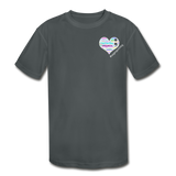Kids' Athletic T-Shirt - Pocket WordCloud / Classic SCF Back Logo - charcoal