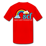 Kids' Athletic T-Shirt - Pocket WordCloud / Classic SCF Back Logo - red