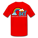 Kids' Athletic T-Shirt - Pocket WordCloud / Classic SCF Back Logo - red