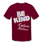 Kids' Athletic T-Shirt - Be Kind, WordCloud - burgundy