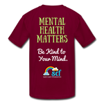 Kids' Athletic T-Shirt - Be Kind, WordCloud - burgundy