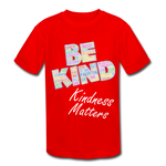 Kids' Athletic T-Shirt - Be Kind, WordCloud - red