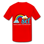 Kids' Athletic T-Shirt WordCloud Heart Semicolon /  Classic SCF Logo - red