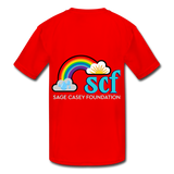Kids' Athletic T-Shirt WordCloud Heart Semicolon /  Classic SCF Logo - red