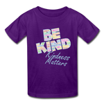 Kids' T-Shirt - Be Kind WordCloud - purple
