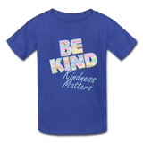 Kids' T-Shirt - Be Kind WordCloud - royal blue