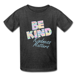 Kids' T-Shirt - Be Kind WordCloud - heather black