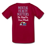 Kids' T-Shirt - Be Kind WordCloud - dark red