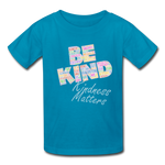 Kids' T-Shirt - Be Kind WordCloud - turquoise