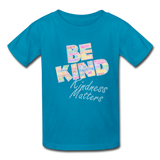 Kids' T-Shirt - Be Kind WordCloud - turquoise