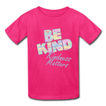 Kids' T-Shirt - Be Kind WordCloud - fuchsia
