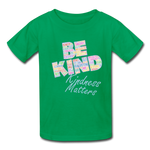 Kids' T-Shirt - Be Kind WordCloud - kelly green