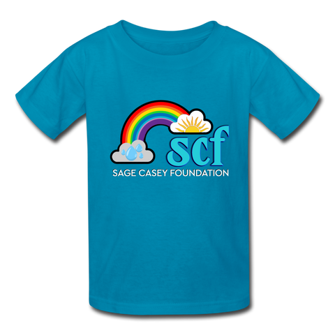 Kids' T-Shirt - Classic SCF Front Logo - turquoise