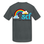 Kids' Athletic T-Shirt WordCloud Heart Semicolon /  Classic SCF Logo - charcoal
