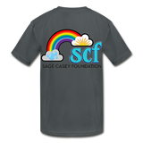 Kids' Athletic T-Shirt WordCloud Heart Semicolon /  Classic SCF Logo - charcoal
