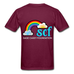 Unisex Adult T-Shirt - Sage Art by Tin Crow Art (Classic SCF Logo) - burgundy