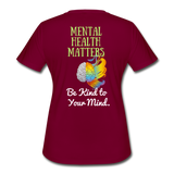 Women's Athletic T-Shirt - Mental Health Matters - burgundy