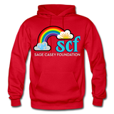 Unisex Adult Pullover Hoodie – Heart;(WordCloud)/SCF Classic Logo - red