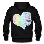Unisex Adult Pullover Hoodie – Heart;(WordCloud)/SCF Classic Logo - black