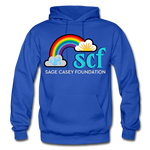 Unisex Adult Pullover Hoodie – Heart;(WordCloud)/SCF Classic Logo - royal blue