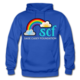 Unisex Adult Pullover Hoodie – Heart;(WordCloud)/SCF Classic Logo - royal blue