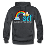 Unisex Adult Pullover Hoodie – Heart;(WordCloud)/SCF Classic Logo - charcoal gray