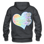 Unisex Adult Pullover Hoodie – Heart;(WordCloud)/SCF Classic Logo - charcoal gray