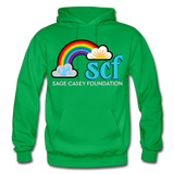 Unisex Adult Pullover Hoodie – Heart;(WordCloud)/SCF Classic Logo - kelly green