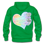 Unisex Adult Pullover Hoodie – Heart;(WordCloud)/SCF Classic Logo - kelly green