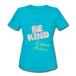 Women's Athletic T-Shirt - Be Kind WordCloud - turquoise