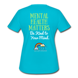 Women's Athletic T-Shirt - Be Kind WordCloud - turquoise