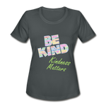 Women's Athletic T-Shirt - Be Kind WordCloud - charcoal