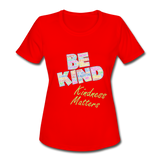 Women's Athletic T-Shirt - Be Kind WordCloud - red